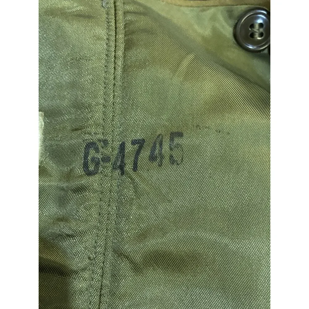 Vintage 1955 Military Wool Liner Korean War Era M-1951 Field Coat Small Long